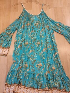 SHEIN Aqua Floral Summer Dress